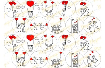 Картинка для маффинов и капкейков Love is №6_фото Картинка для маффинов и капкейков Love is №6