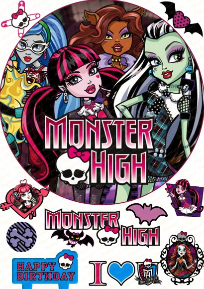 Съедобная картинка Монстер Хай №2 Monster High Купить вафельную или сахарную картинку Киев и Украина. Цена в интернет магазине Тортодел.