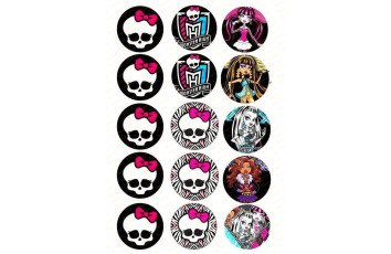 Съедобная картинка на капкейки Монстер Хай №8 Monster High