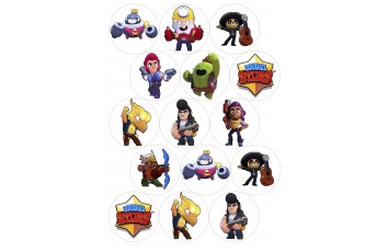 Вафельная картинка для маффинов и капкейков Brawl Stars №2