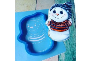 Трафарет + вырубка Снеговик в тигровом свитере