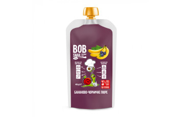 Пюре пастеризованное ТМ Bob Snail, Банан-черника 400 г._фото Пюре пастеризованное ТМ Bob Snail, Банан-черника 400 г.