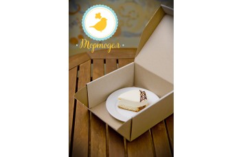 Коробка картонная для торта, размер 26,7 Х 26,7 Х 11,5см с открывающимся передом