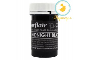 Краситель пастообразный SugarFlair Midnight Black Черная полночь_фото Краситель пастообразный SugarFlair Midnight Black Черная полночь
