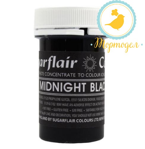 Краситель пастообразный SugarFlair Midnight Black Черная полночь. Купить в Киеве и Украине. Цена в интернет магазине Тортодел_фото Краситель пастообразный SugarFlair Midnight Black Черная полночь. Купить в Киеве и Украине. Цена в интернет магазине Тортодел