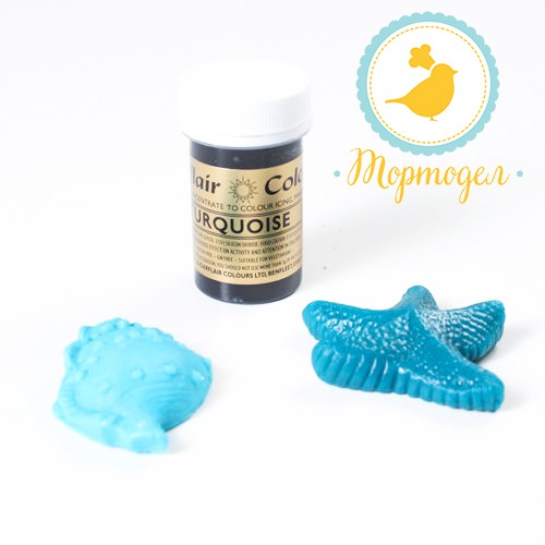 Краситель пастообразный SugarFlair Turquoise бирюзовый. Купить в Киеве и Украине. Цена в интернет магазине Тортодел