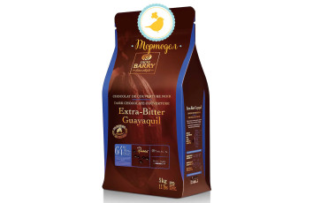 Шоколад чёрный экстра-горький "Cacao Barry Guayaquil", 64 % - 1 кг фасовка (CHD-P64EXBG-E4-U72)