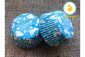 Форма для кексов Новый год №1 50х30 50шт.(голубой)