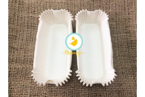 Форма прямоугольня для эклеров, пирожных - белая 100х35x30 50шт.