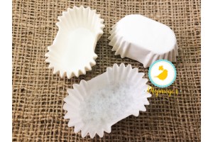 Форма овальная для эклеров, пирожных - белая 45х25x20 50шт.