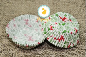 Форма для кексов Новый год №4 50х30 50шт.(красно-зеленый)