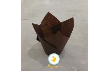 Форма бумажная для кексов "Тюльпан" коричневый, 50*80 мм 25 шт_фото Форма бумажная для кексов "Тюльпан" коричневый, 50*80 мм 25 шт