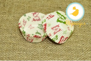 Форма для кексов Бабочки (красно-зеленые) 50 х 30 см, 50 шт