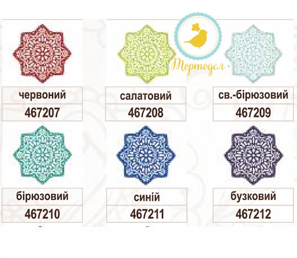 Съедобное кружево из гибкого айсинга №672 Набор из7шт..Купить в Киеве,Харькове и Украине по лучшей цене в интернет магазине Тортодел