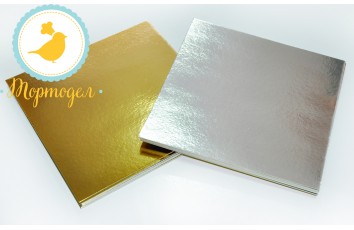Подложка квадратная серебро/золото 35 х 35 см