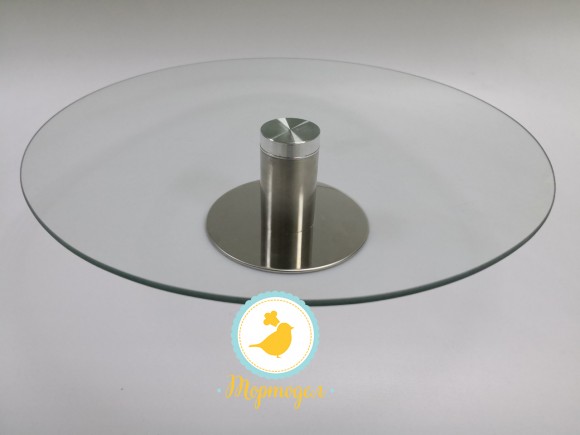 Подставка крутящейся для работы с тортом 300*70мм №4 Стеклянная.Купить в Киеве,Харькове и Украине по лучшей цене в интернет магазине Тортодел
