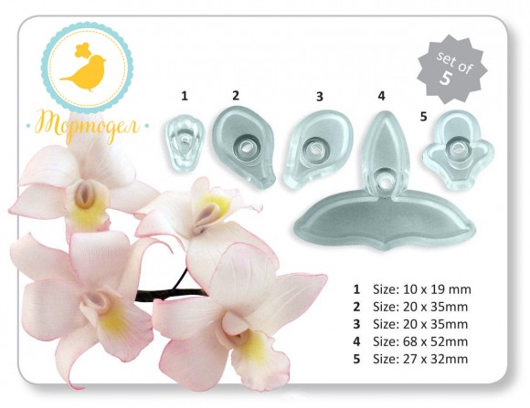 Набор вырубок Орхидея из 5 ед..Купить в Киеве,Харькове и Украине по лучшей цене в интернет магазине Тортодел_фото Набор вырубок Орхидея из 5 ед..Купить в Киеве,Харькове и Украине по лучшей цене в интернет магазине Тортодел
