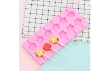 Форма силиконовая для леденцов Lolli Pop Цветок из 12 шт + 20 палочек_фото Форма силиконовая для леденцов Lolli Pop Цветок из 12 шт + 20 палочек