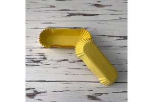 Форма овальная для эклеров, пирожных - желтая 100х30x25 50шт.
