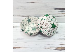 Форма для кексов "Рождественская звезда" 50х30 50шт.(золотисто-зеленая)