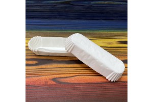 Форма овальная для эклеров, пирожных - белая 130х30x30 50шт.