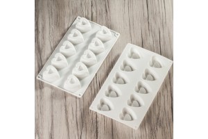 Форма силиконовая для евродесертов Сердечки из 10 шт