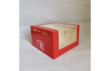 Коробка для муссовых тортов 250х250х150 Красная